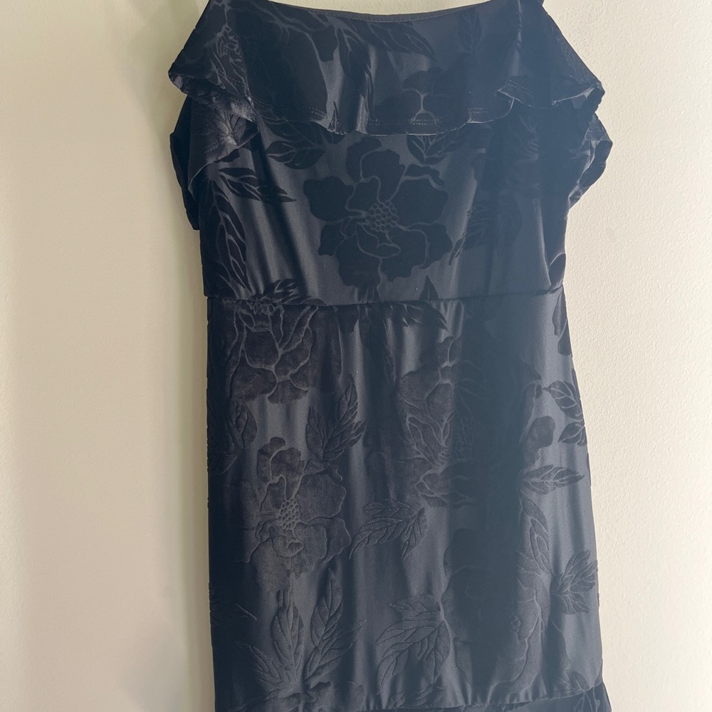 Row A Black Floral Mini Dress